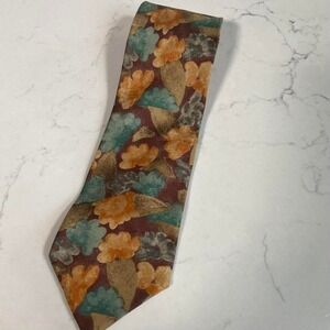 Ermenegildo Zegna 100% Silk Tie Floral Abstract  Designer Made In Italy